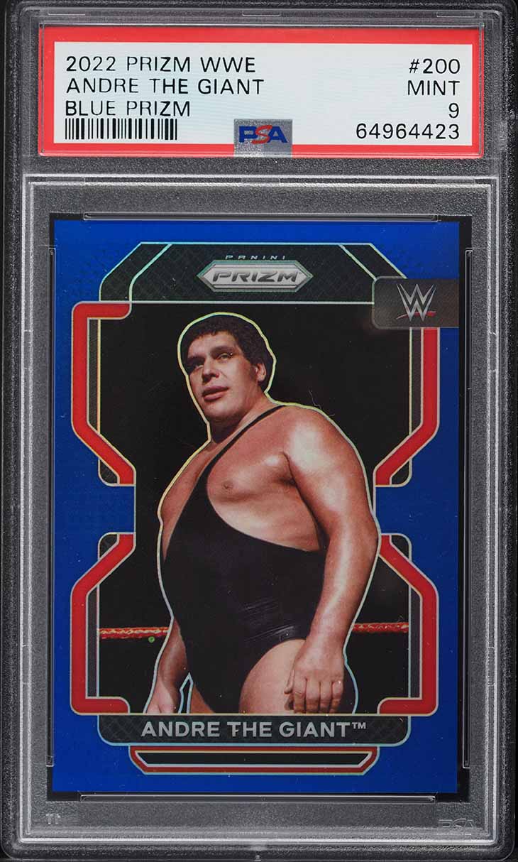 2022 Panini Prizm WWE Blue Prizms Andre the Giant /199 #200 PSA 9 MINT