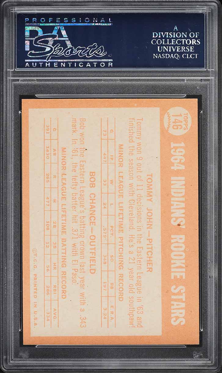 1964 Topps Tommy John ROOKIE #146 PSA 9 MINT