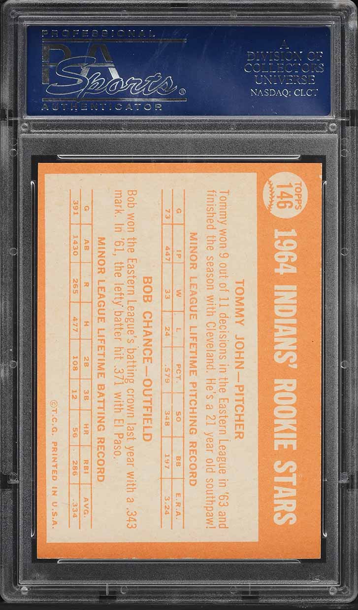 1964 Topps Tommy John ROOKIE #146 PSA 9 MINT