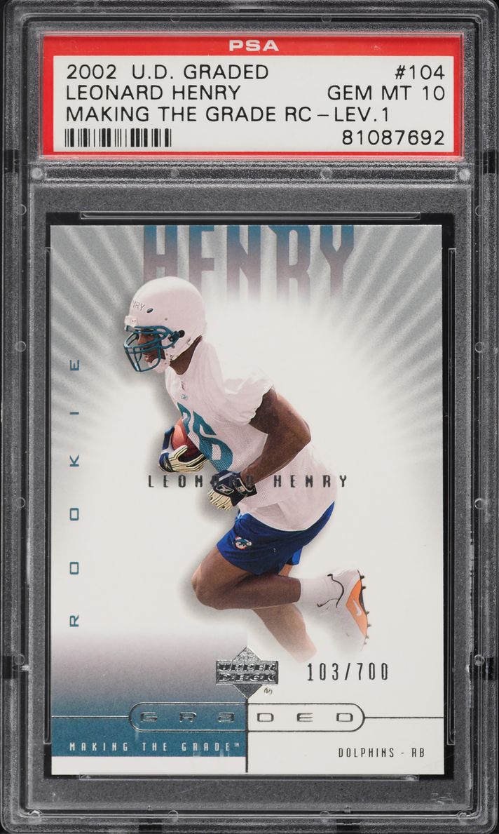 2002 Upper Deck Graded Making The Grade Leonard Henry ROOKIE /700 #104 PSA 10