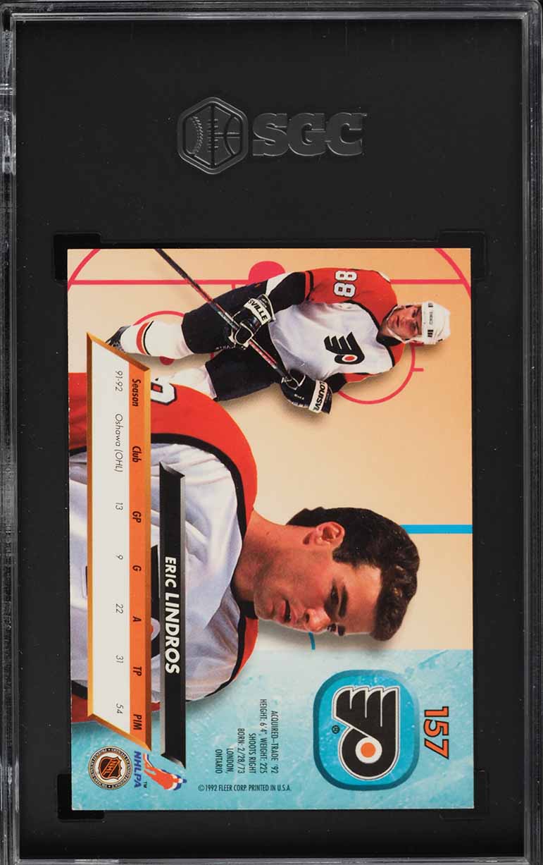1992 Ultra Hockey Eric Lindros ROOKIE #157 SGC 7 NRMT