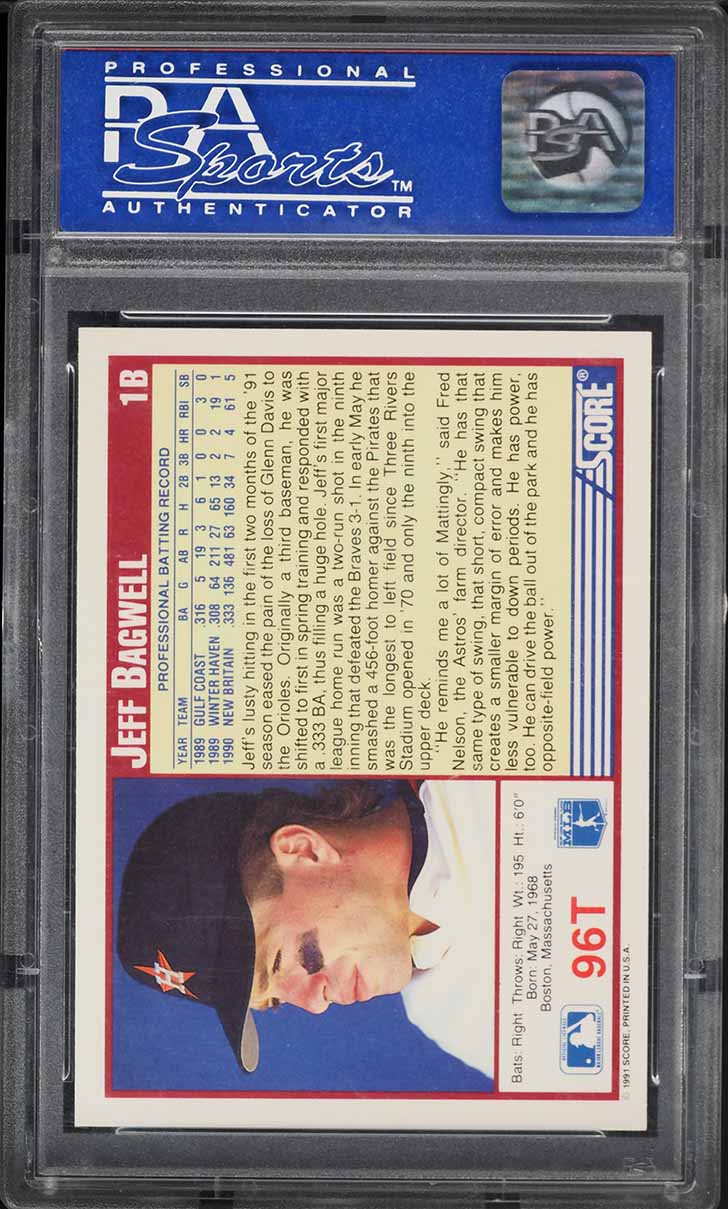 1991 Score Traded Jeff Bagwell ROOKIE #96T PSA 9 MINT on Fanatics