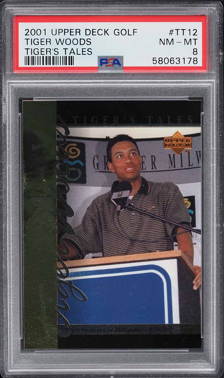 2001 Upper Deck Tiger's Tales Tiger Woods ROOKIE #TT14 PSA 8 NM-MT