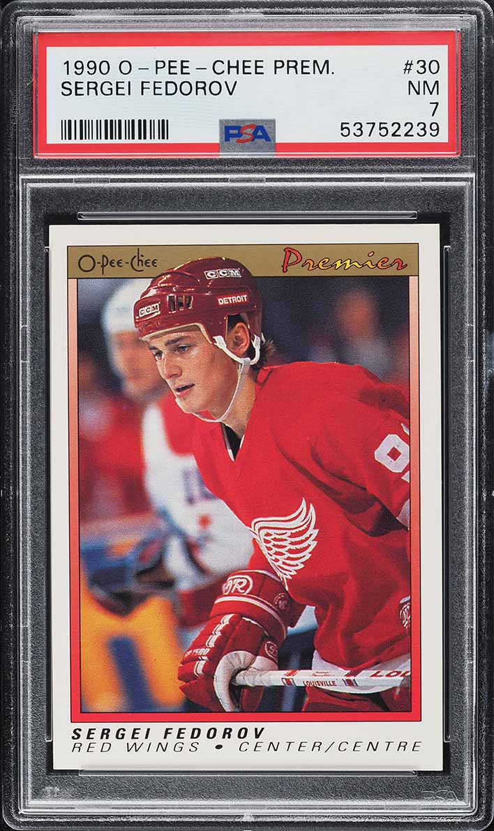 1990 O-Pee-Chee Premier Sergei Fedorov ROOKIE #30 PSA 7 NRMT