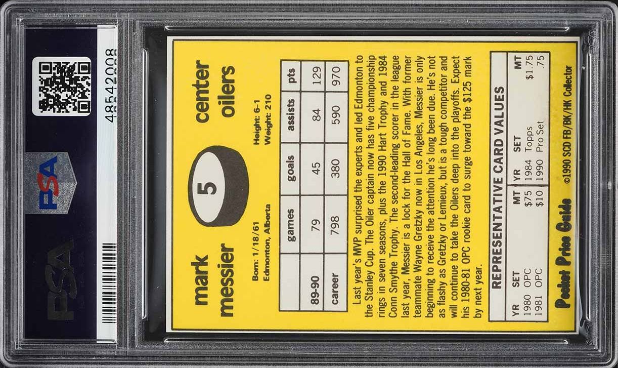1991 SCD Multi-Sport Pocket Price Guide Mark Messier #5 PSA 9 MINT