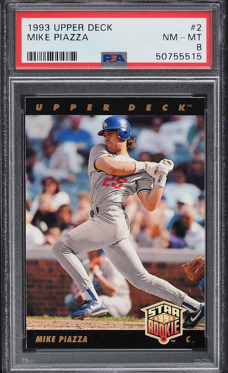 1993 Upper Deck Mike Piazza ROOKIE #2 PSA 8 NM-MT on Fanatics Collect