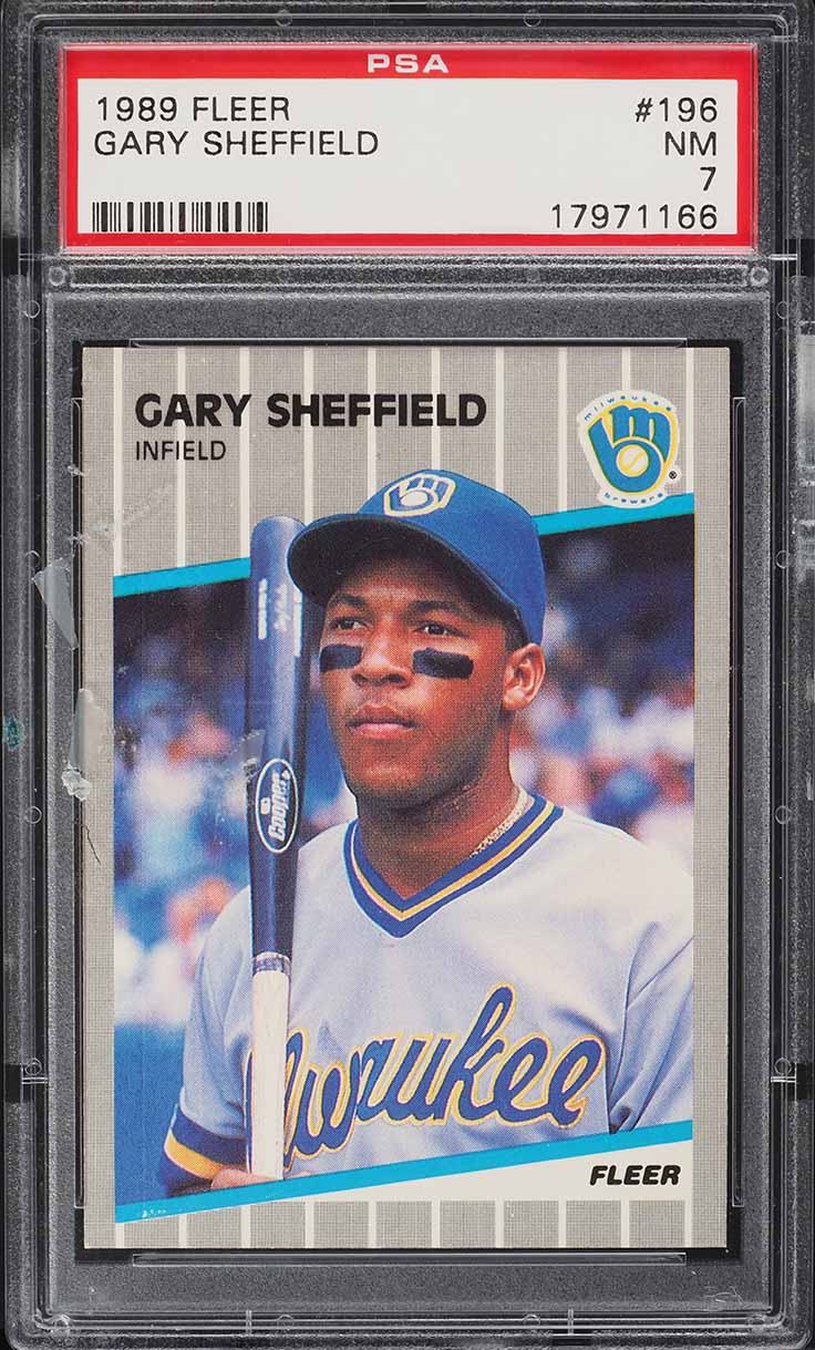1989 Fleer Gary Sheffield ROOKIE #196 PSA 7 NRMT