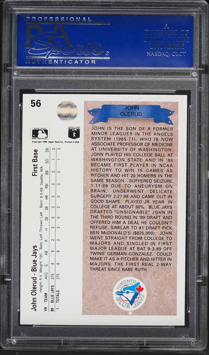 1990 Upper Deck John Olerud ROOKIE #56 PSA 8 NM-MT