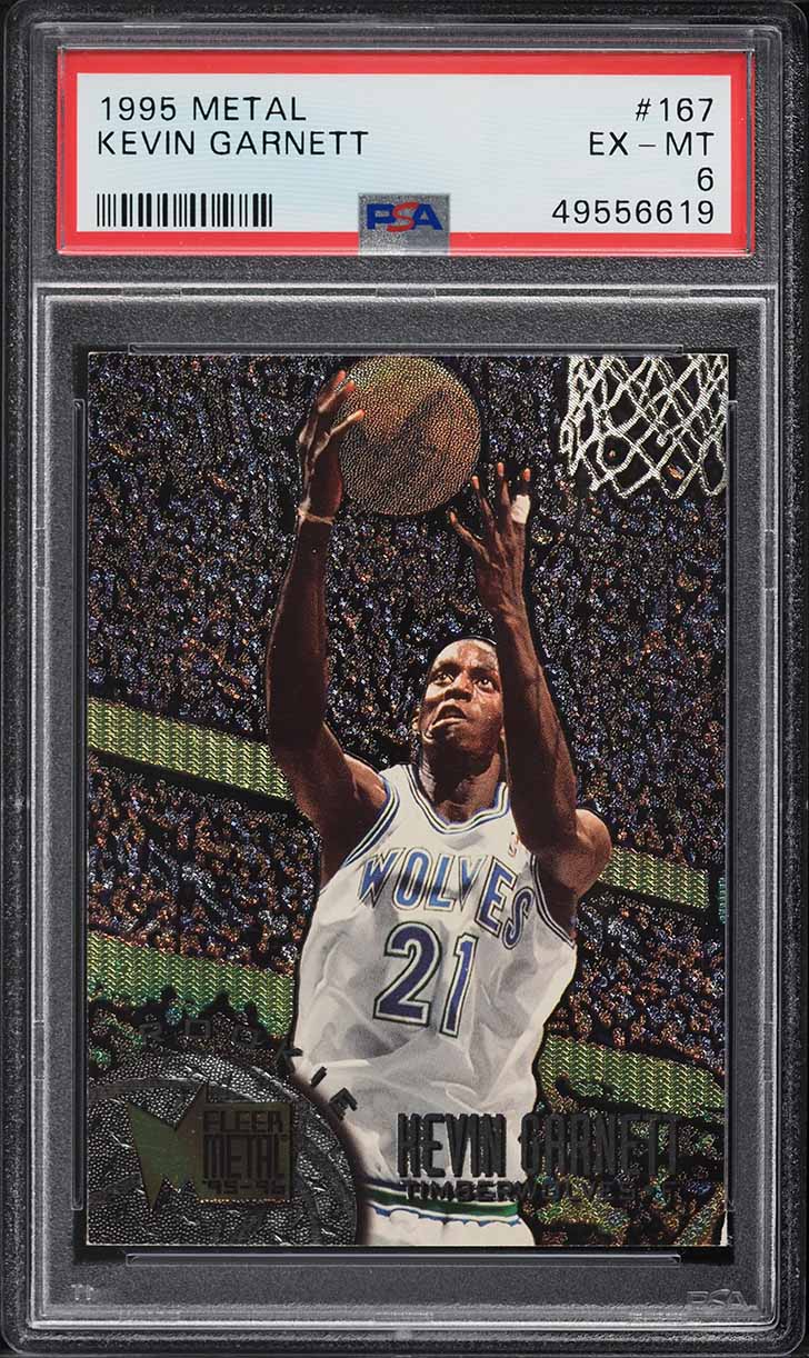 1995 Metal Basketball Kevin Garnett ROOKIE #167 PSA 6 EXMT