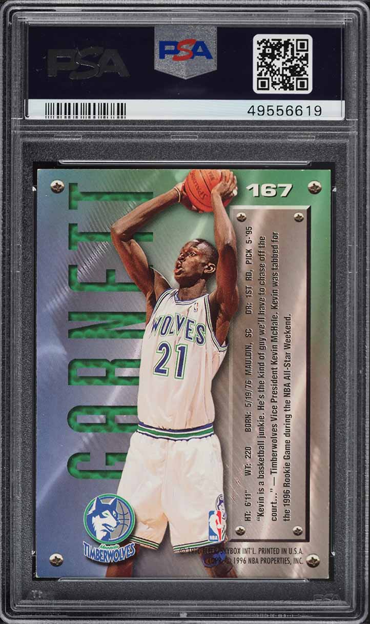 1995 Metal Basketball Kevin Garnett ROOKIE #167 PSA 6 EXMT