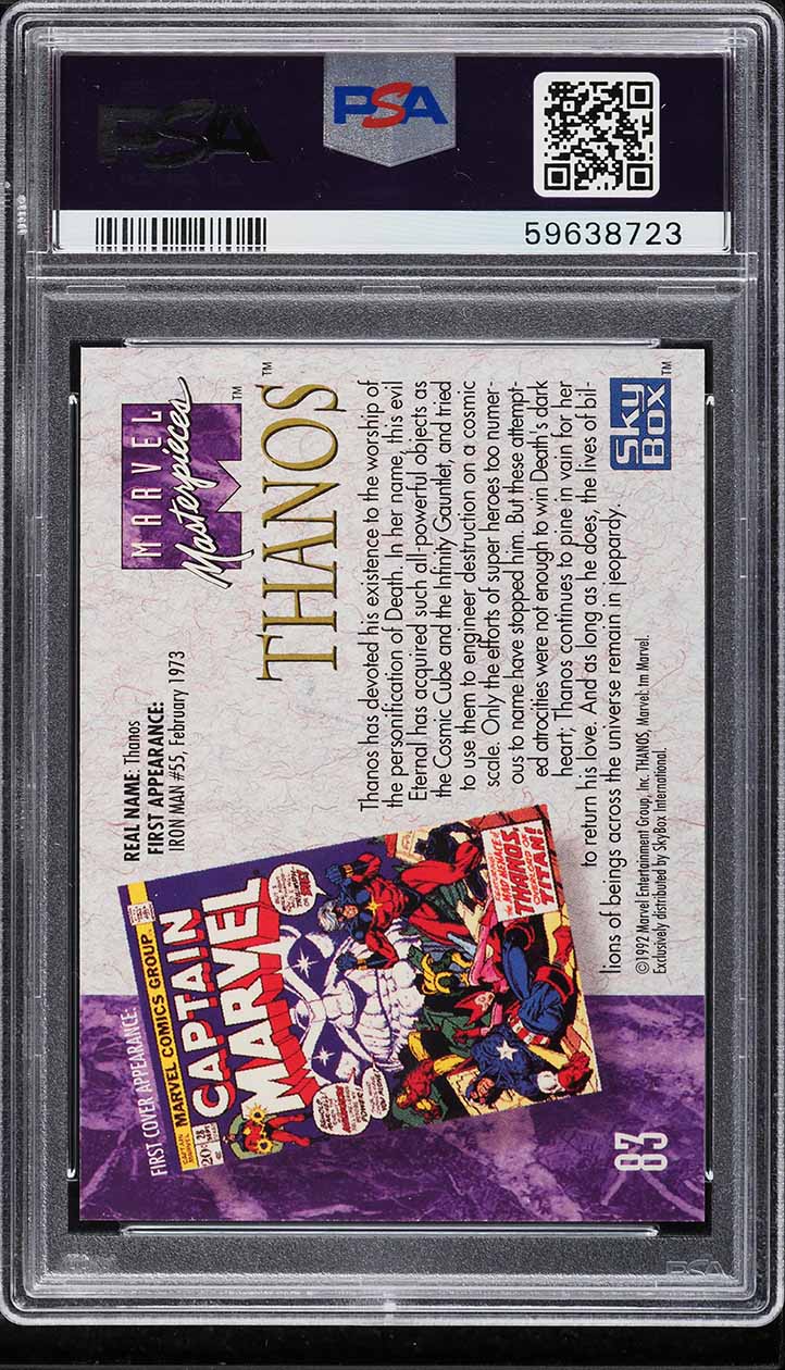 1992 Skybox Marvel Masterpieces Thanos #83 PSA 10 GEM MINT on