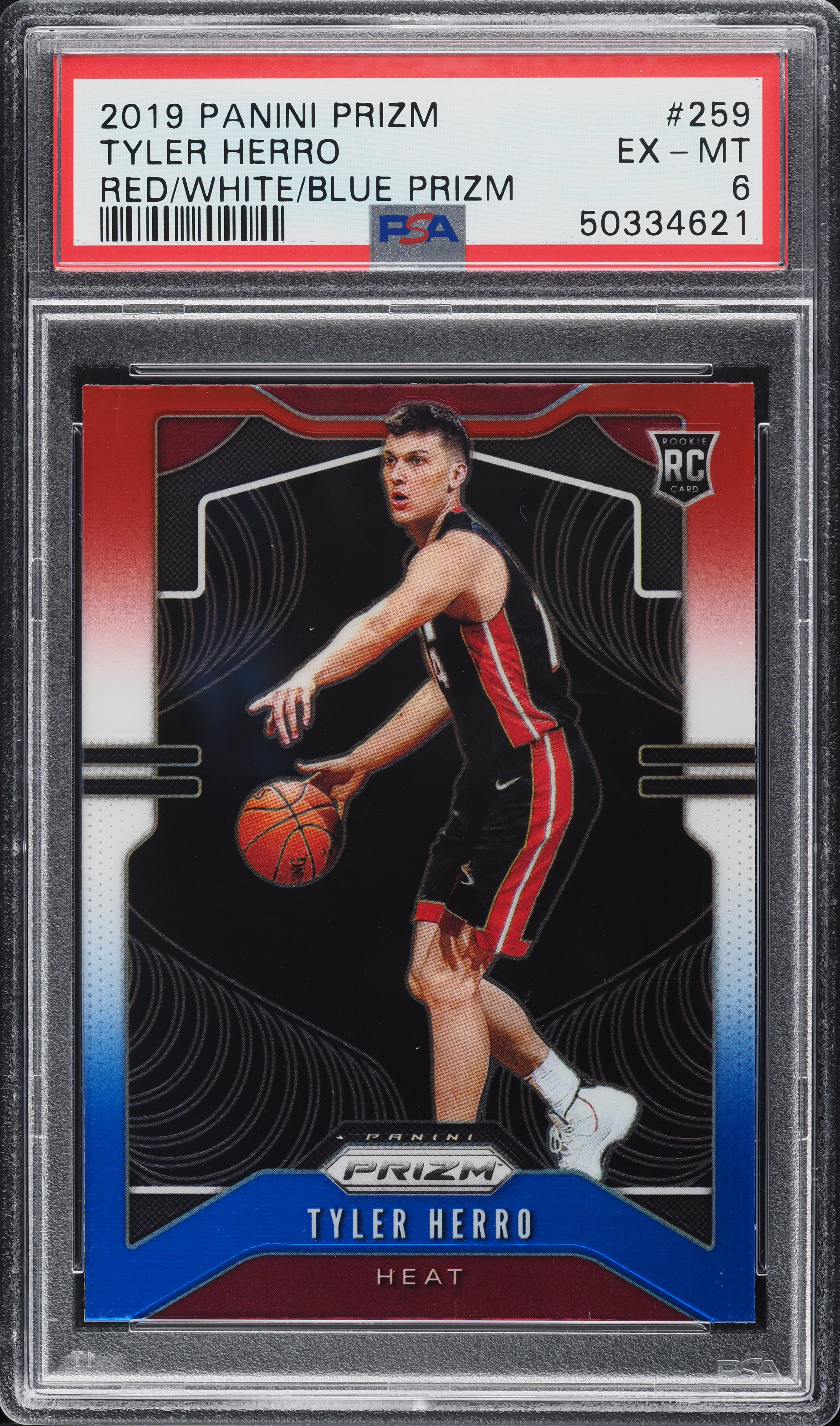 2019 Panini Prizm Red White Blue Prizms Tyler Herro ROOKIE #259