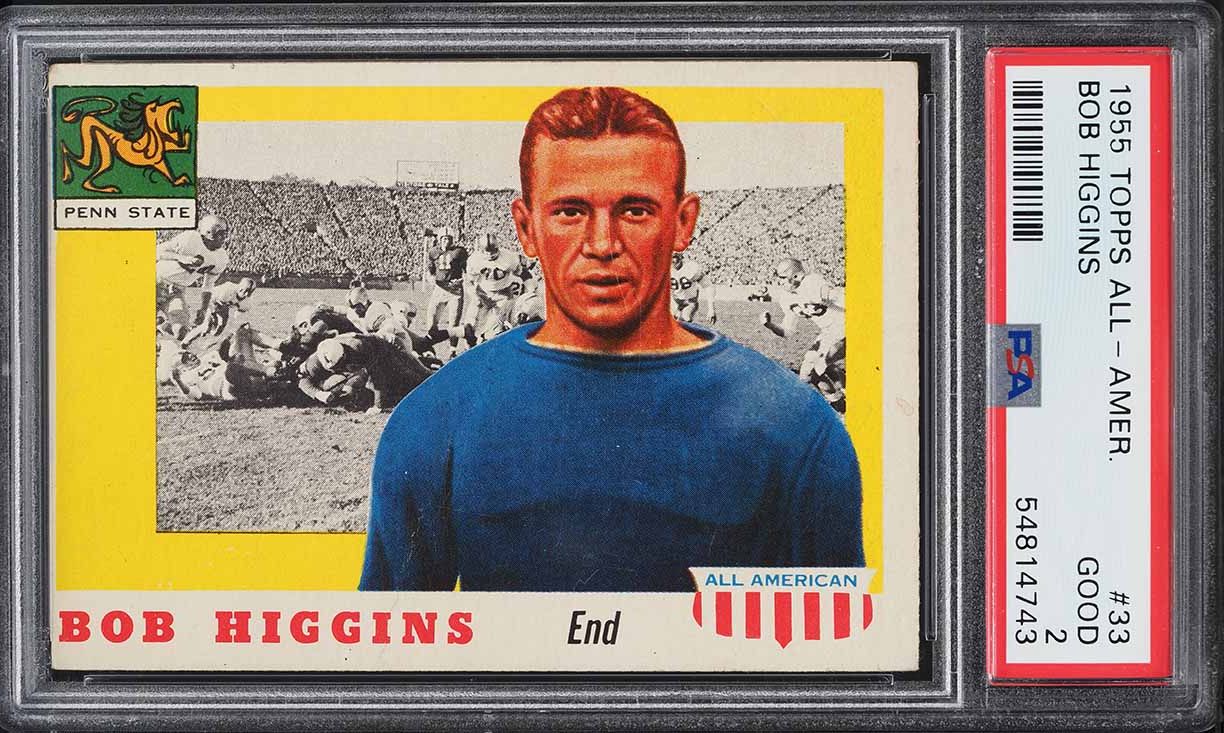 1955 Topps All-American Bob Higgins #33 PSA 2 GD