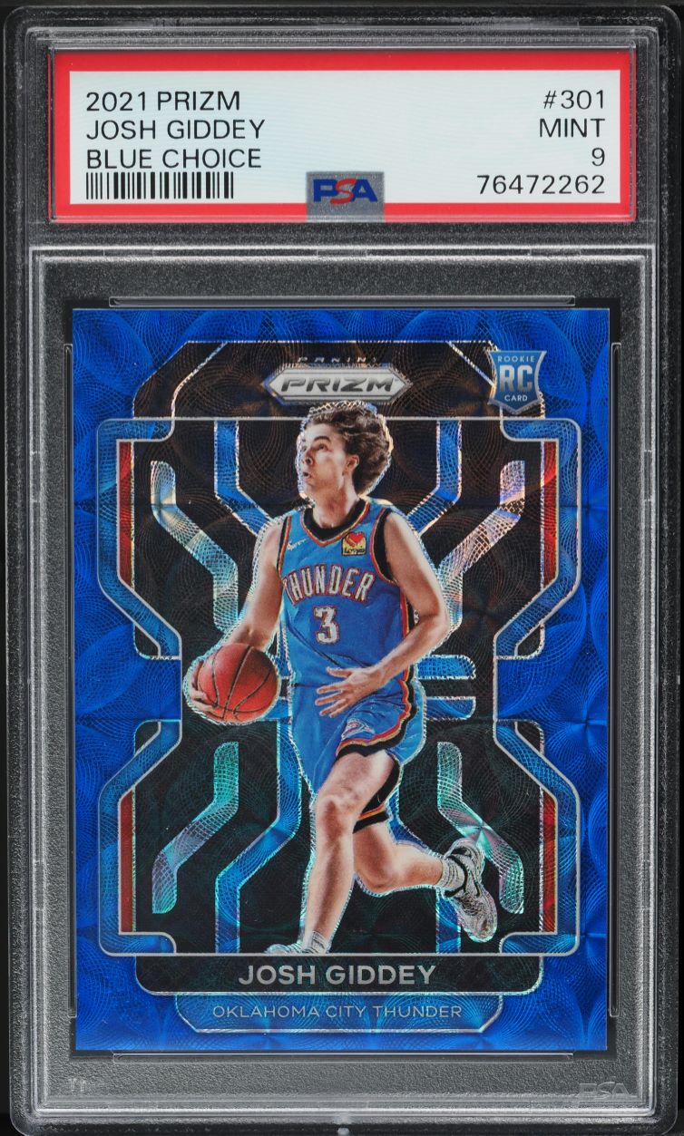 2021 Panini Prizm Blue Choice Josh Giddey ROOKIE /39 #301 PSA 9 MINT
