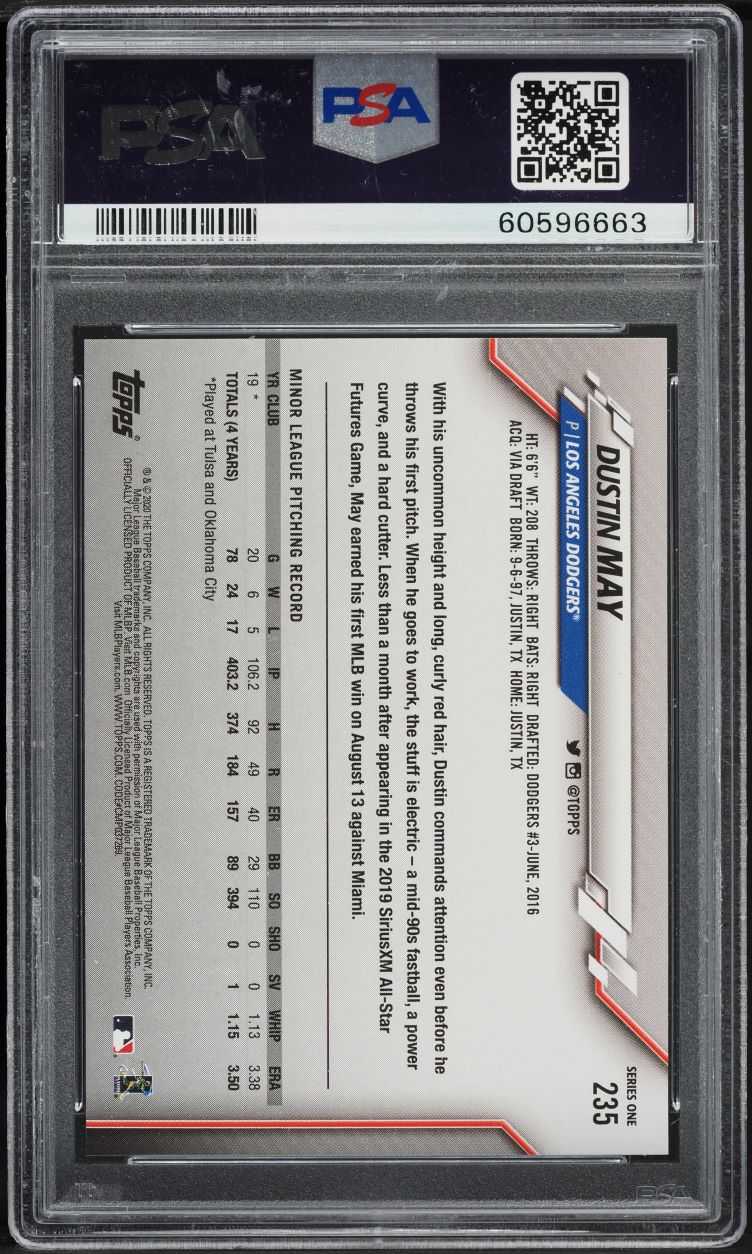 2020 Topps Dustin May ROOKIE #235 PSA 10 GEM MINT