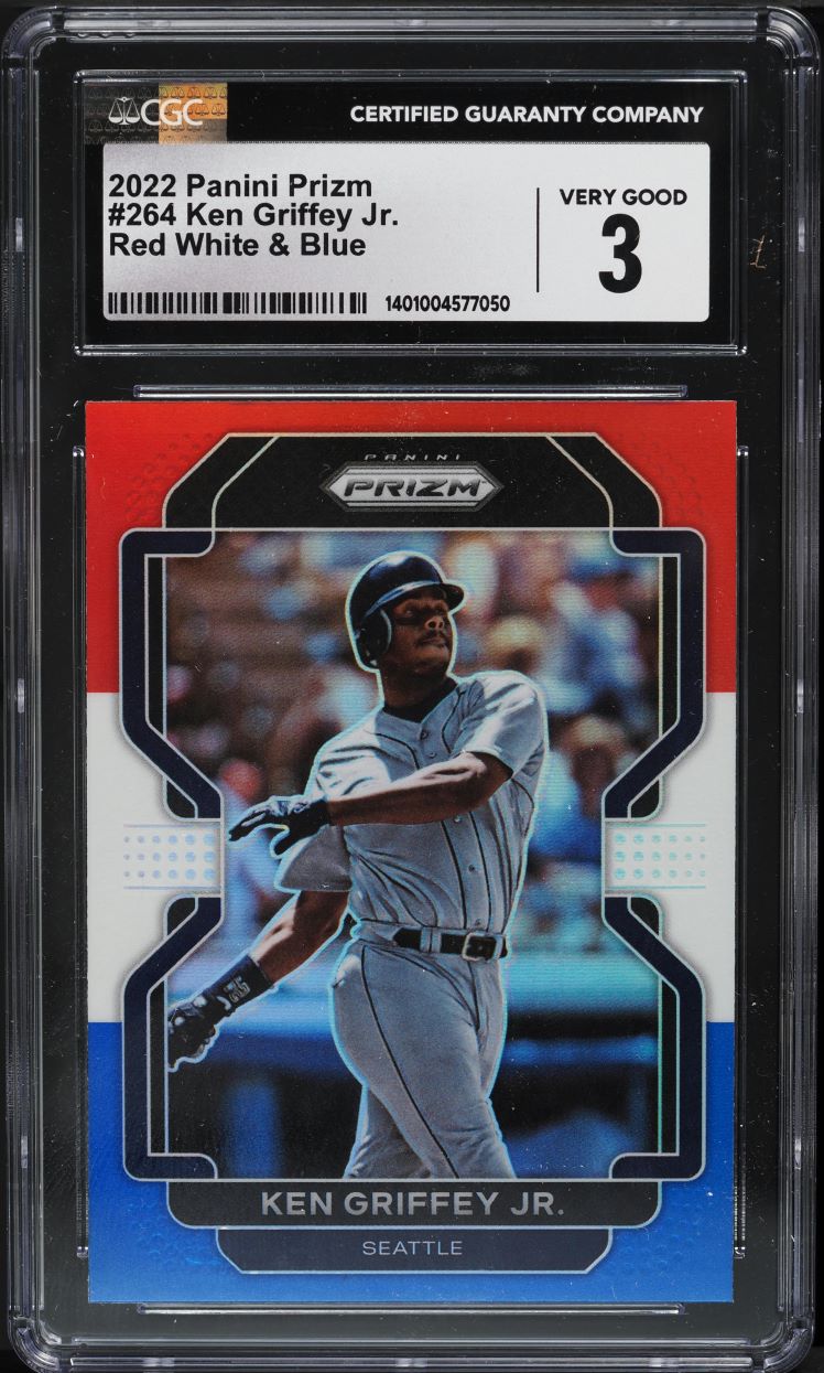 2022 Panini Prizm Red White & Blue Ken Griffey Jr. #264 CGC 3 VG