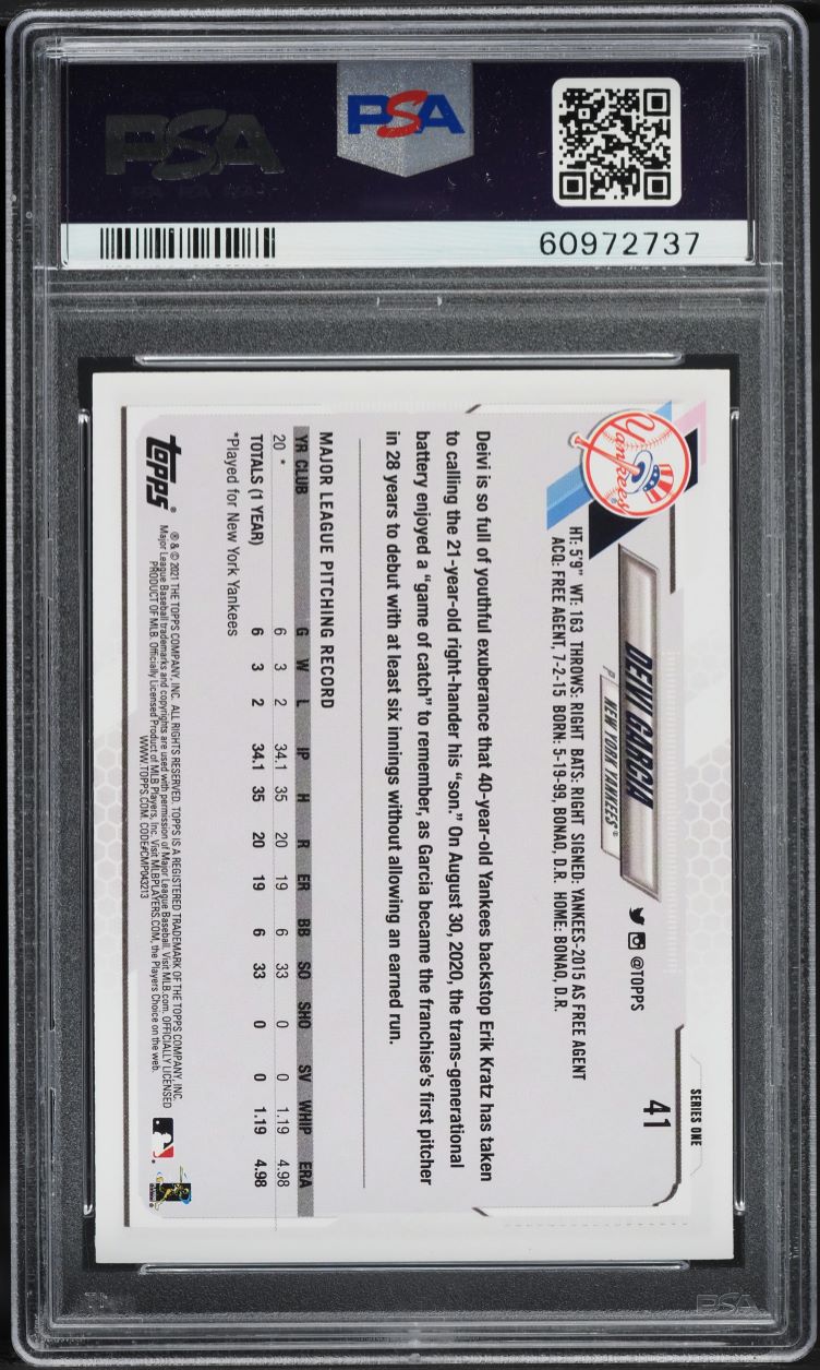 2021 Topps Deivi Garcia ROOKIE #41 PSA 10 GEM MINT