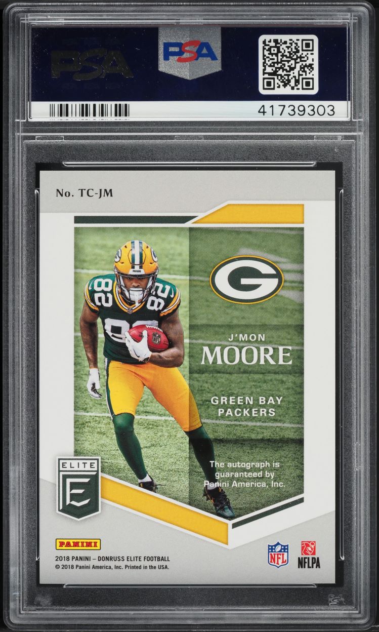 2018 Donruss Elite Turn Of The Century J'Mon Moore ROOKIE AUTO /149 PSA 10 GEM