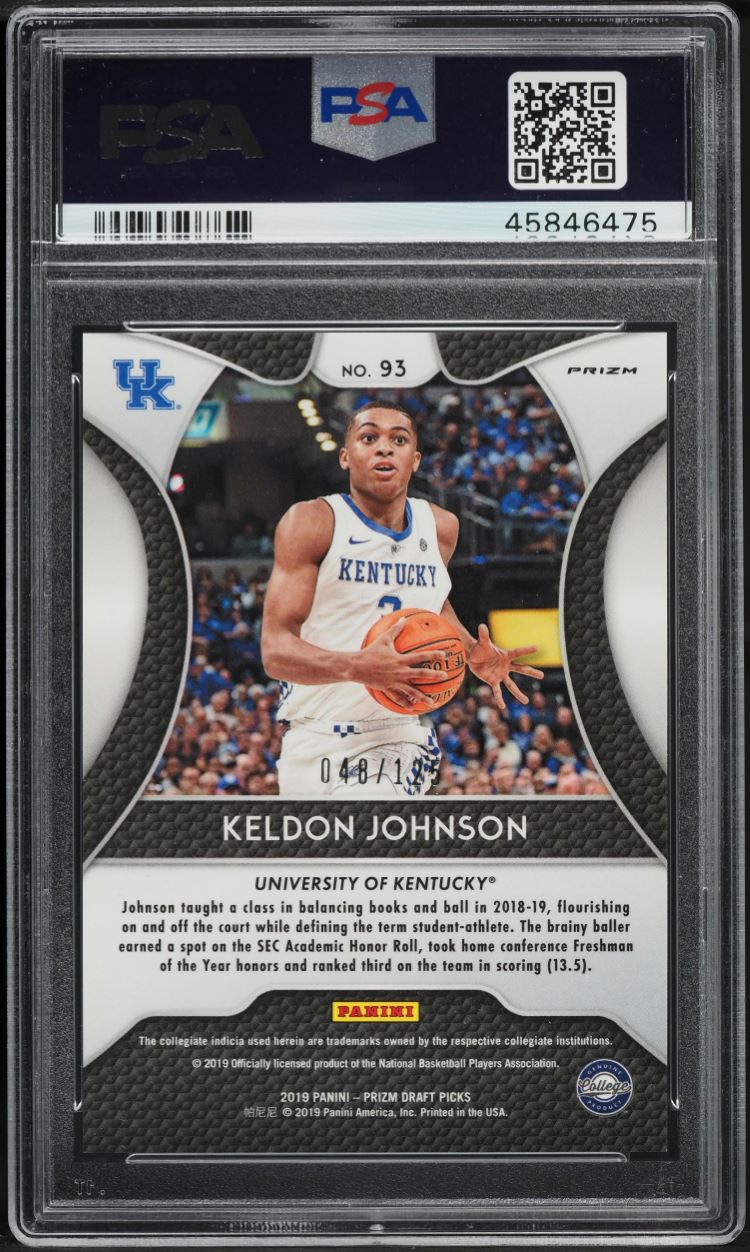 2019 Panini Prizm Draft Neon Green Keldon Johnson ROOKIE /125 #93 PSA 9 MINT
