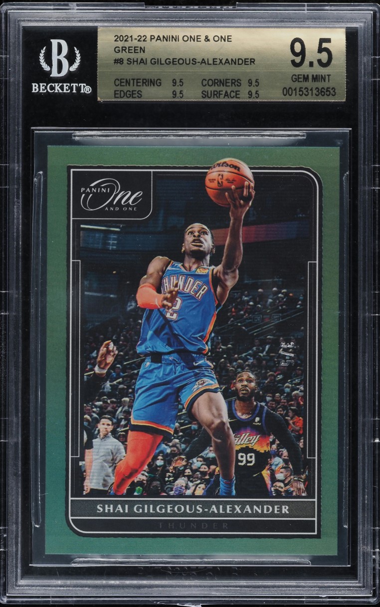 2021 Panini One & One Green Shai Gilgeous-Alexander /5 #8 BGS 9.5 GEM MINT