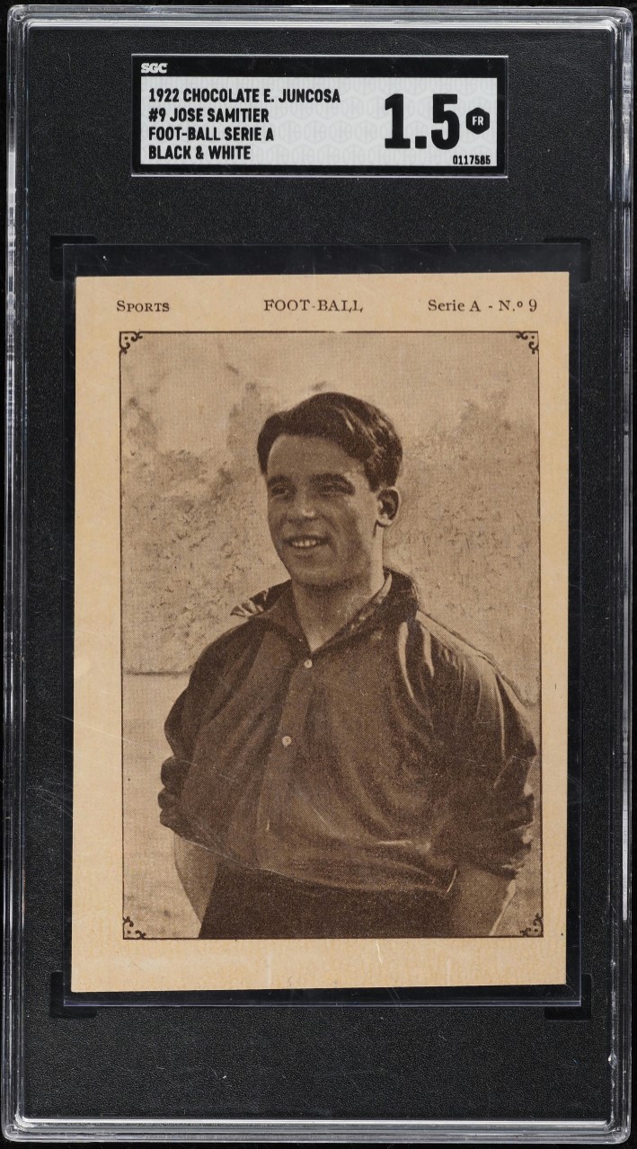 1922 Lit. Bano Chocolate E. Juncosa B&W Sports Jose Samitier #9 SGC 1.5 FR