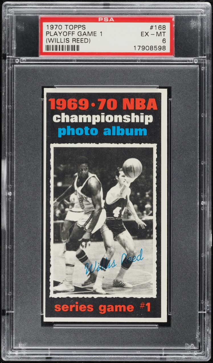 1970 Topps Basketball Willis Reed PLAYOFF GAME 1 #168 PSA 6 EXMT