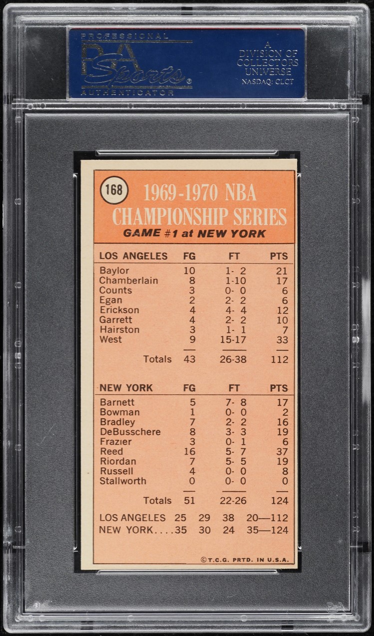 1970 Topps Basketball Willis Reed PLAYOFF GAME 1 #168 PSA 6 EXMT