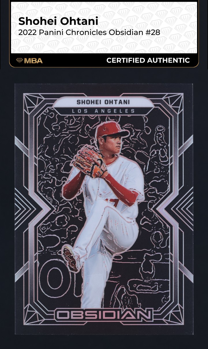 2022 Panini Chronicles Obsidian Shohei Ohtani #28 MBA AUTH