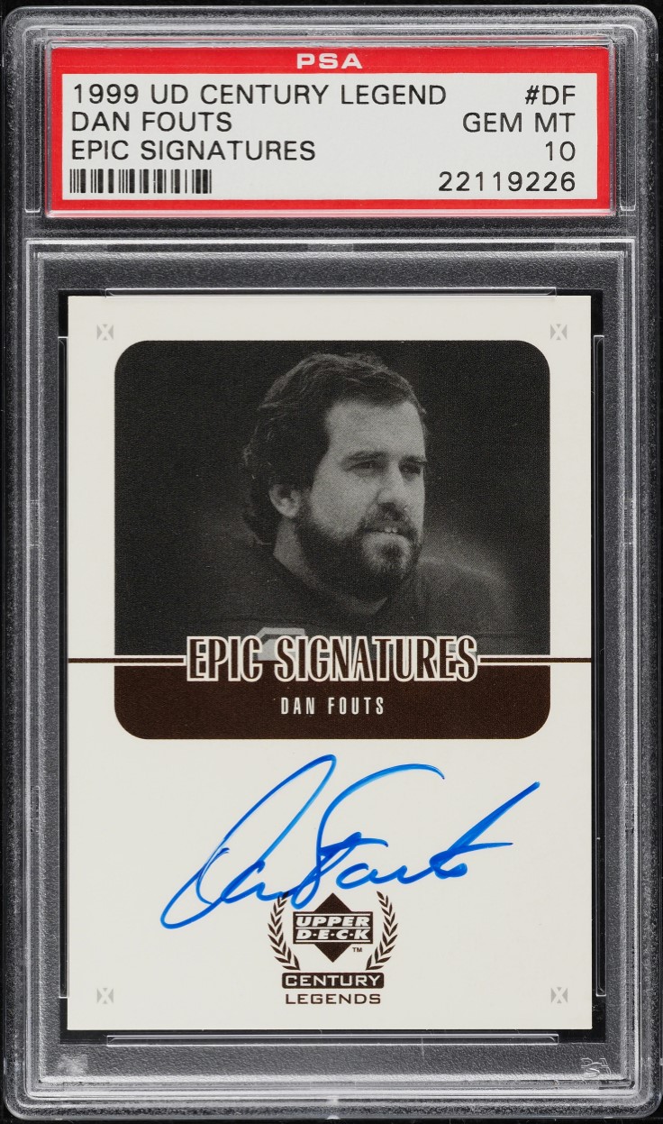 1999 Upper Deck Century Legends Epic Signatures Dan Fouts AUTO #DF PSA 10 GEM