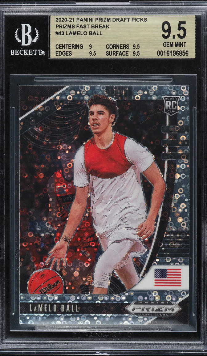 2020 Panini Prizm Draft Fast Break LaMelo Ball ROOKIE #43 BGS 9.5 GEM MINT