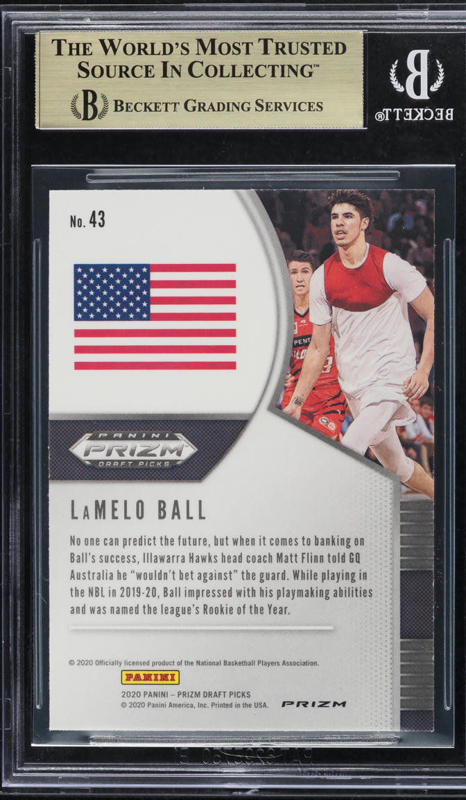 2020 Panini Prizm Draft Fast Break LaMelo Ball ROOKIE #43 BGS 9.5 GEM MINT