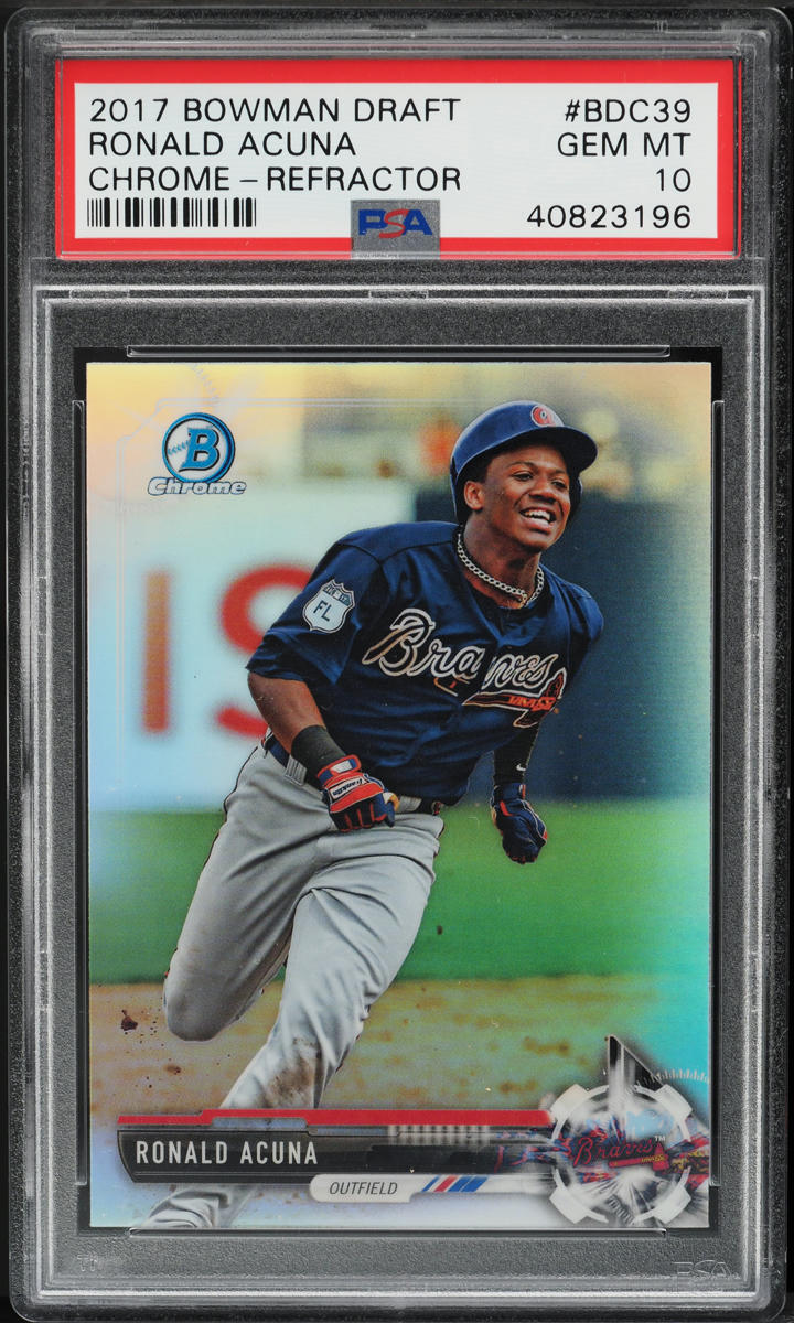 2017 Bowman Chrome Draft Refractor Ronald Acuna ROOKIE #BDC-39 PSA 10 GEM MINT