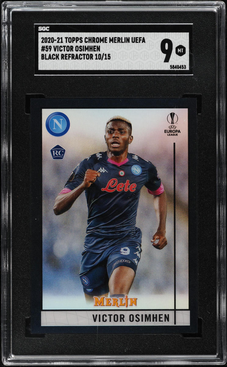 2020 Topps Chrome Merlin UEFA Black Refractor Victor Osimhen /15