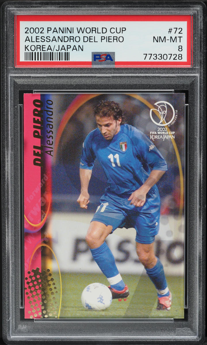 2002 Panini World Cup Korea Japan Alessandro Del Piero #72 PSA 8