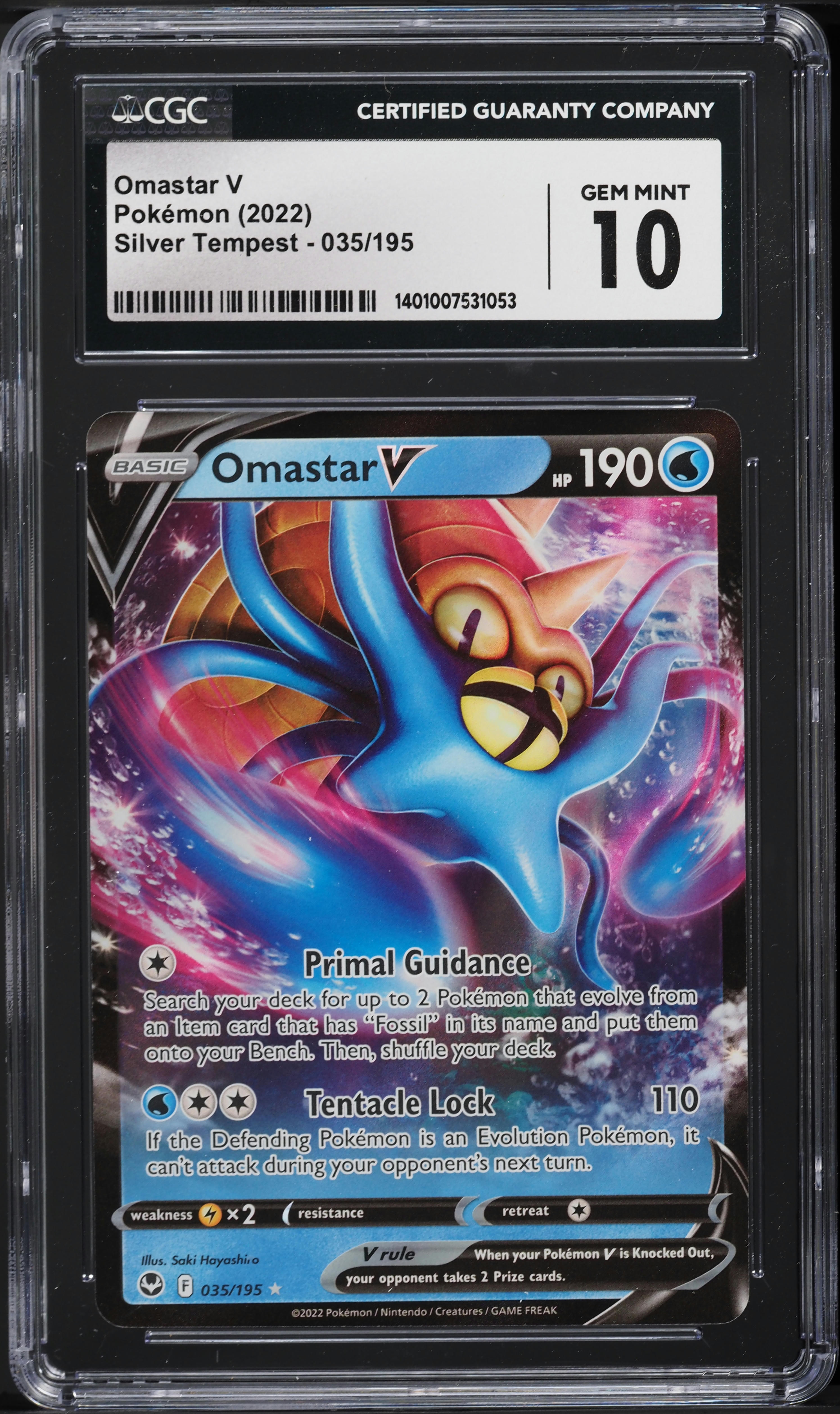 omastar v pokemon card price 035/195- Silver Tempest - Ultra Rare [1] Primal Guidance Search your deck for up to 2 Pokmon that evolve from an Item card that has Fossil in its name and put them onto your Bench Omastar V Ultra Rare #035/195