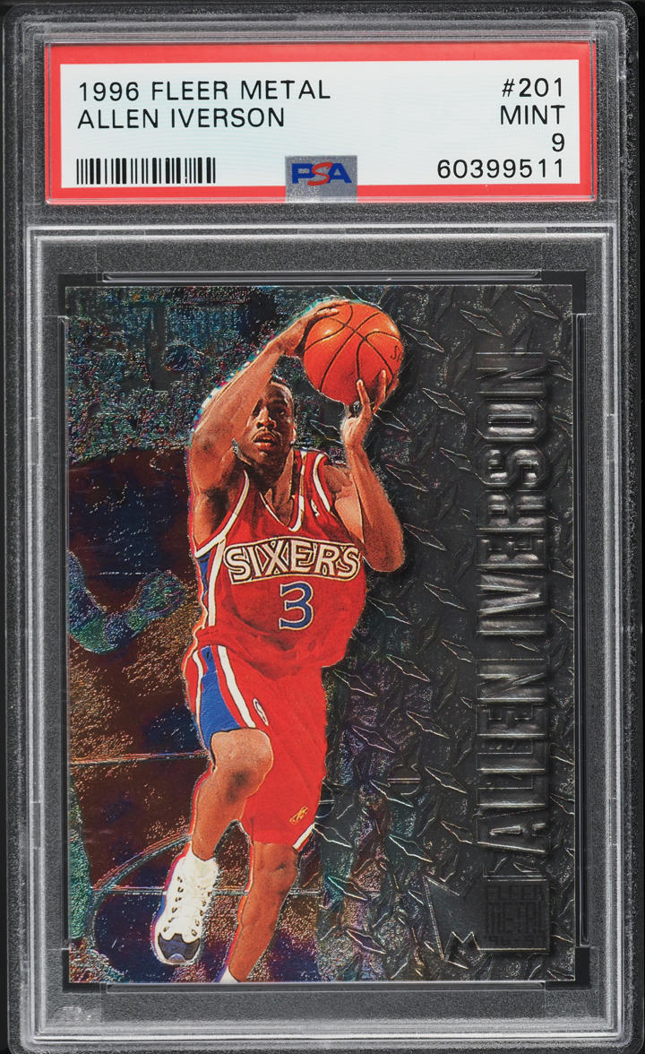 1996 Metal Basketball Allen Iverson ROOKIE #201 PSA 9 MINT