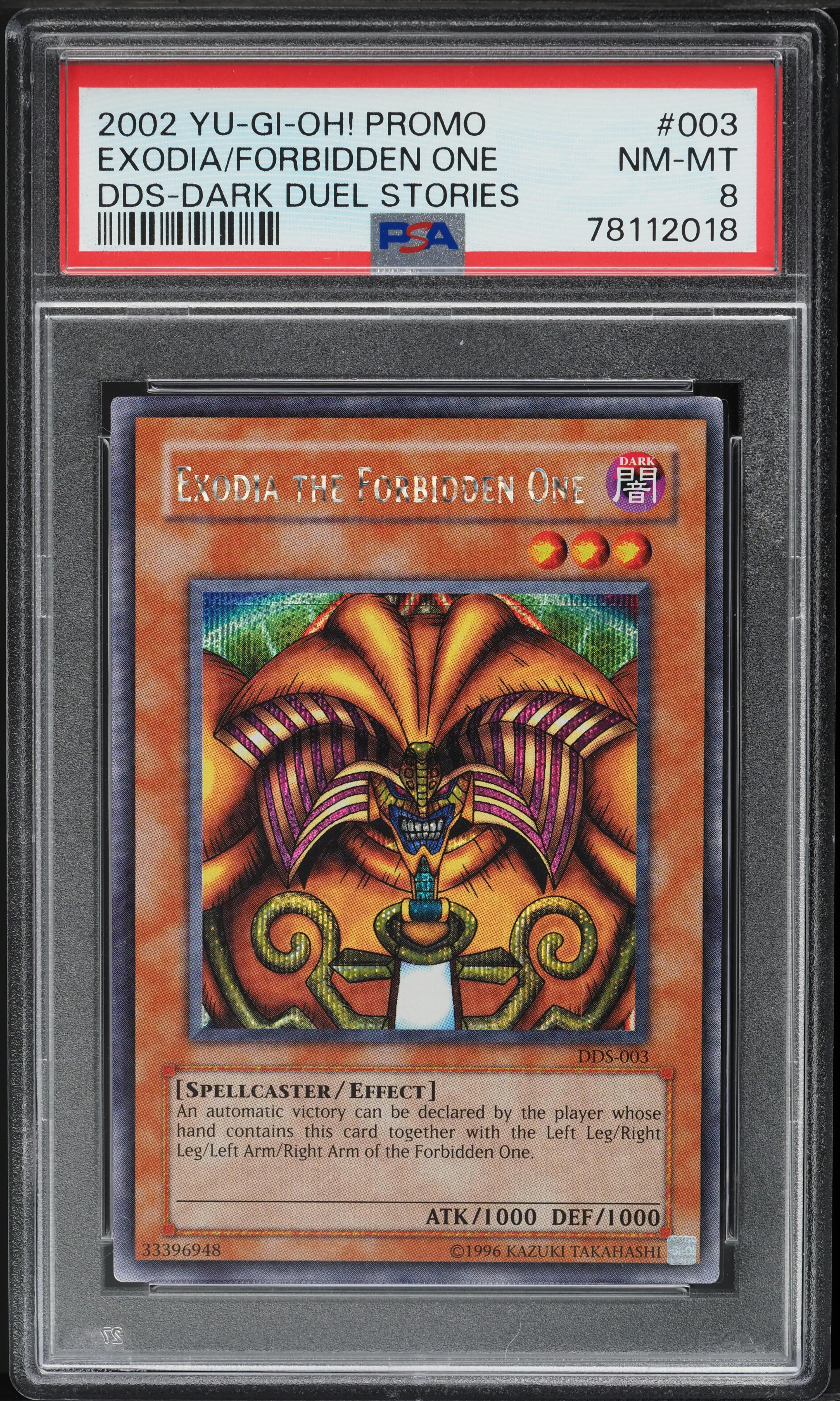 2002 Yu-Gi-Oh! Dark Duel Stories Promo Exodia The Forbidden One