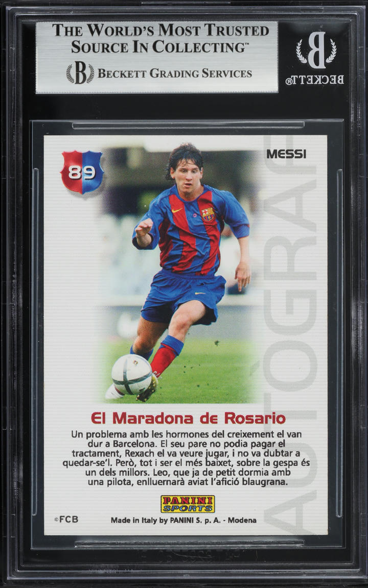 2004 Panini Sports Mega Cracks Barca Campio Catalan Lionel Messi RC #89 BGS 6.5