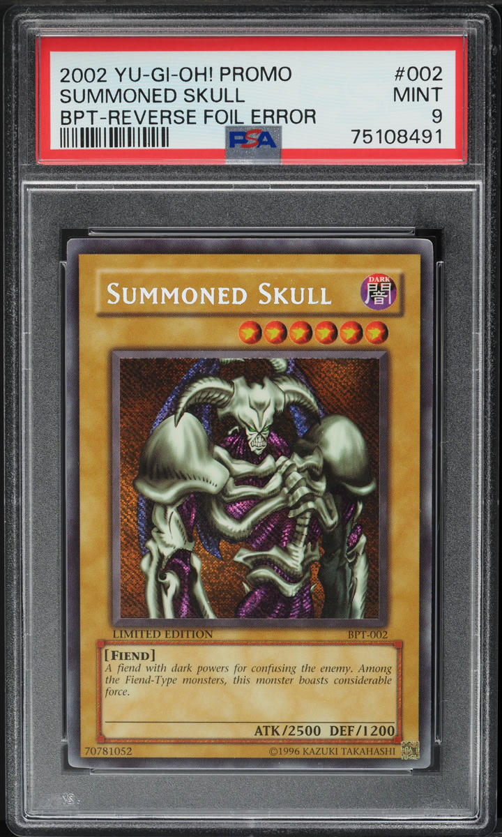 2002 Yu-Gi-Oh! Promo Collector's Tins Reverse Foil Error Summoned Skull PSA 9 on Fanatics Collect 2002 Yu-Gi-Oh! Promo Collector's Tins Reverse Foil Error Summoned Skull PSA 9 on Fanatics Collect
