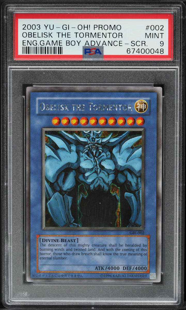 2003 Yu-Gi-Oh! Game Boy Advance Secret Rare Obelisk The Tormentor #GBI-002 PSA 9