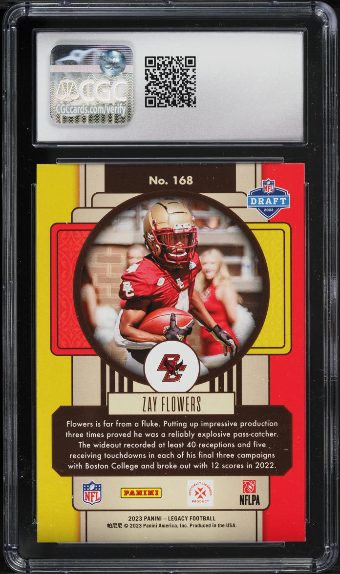 2023 Panini Legacy Zay Flowers ROOKIE #168 CGC 9 MINT