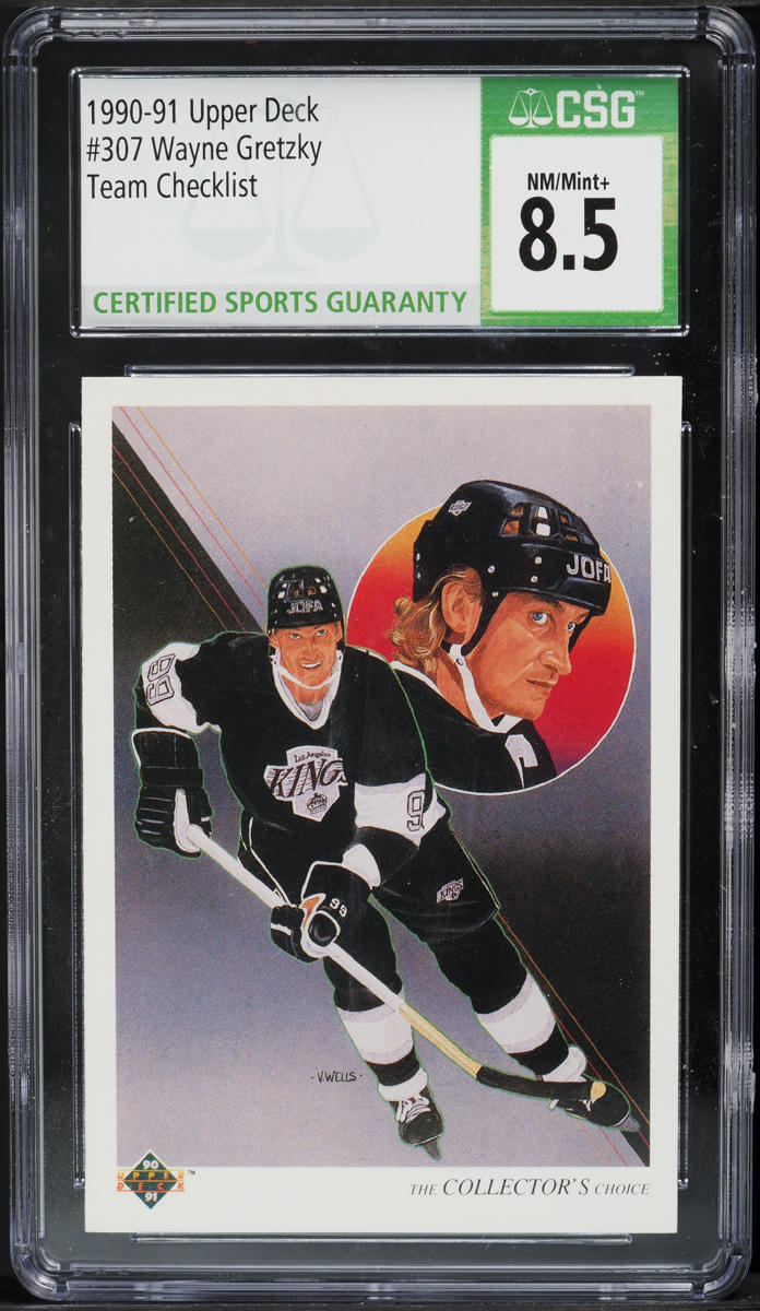 1990 Upper Deck Hockey Wayne Gretzky #307 CSG 8.5 NM-MT+