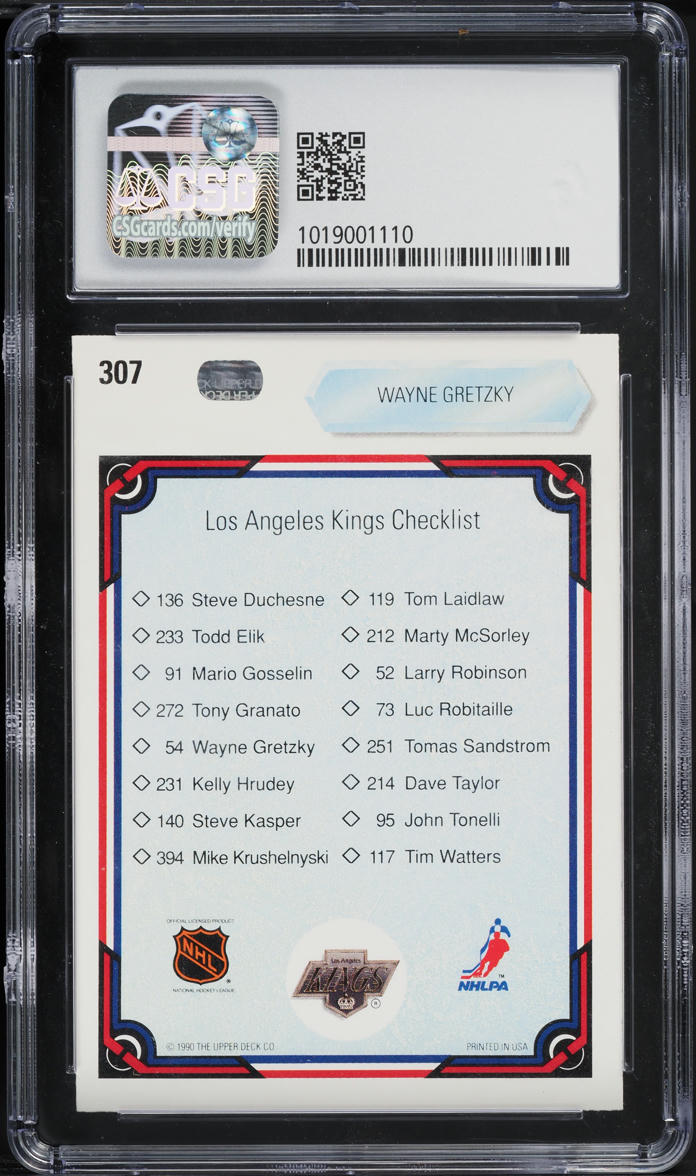 1990 Upper Deck Hockey Wayne Gretzky #307 CSG 8.5 NM-MT+