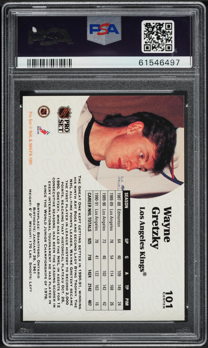 1991 Pro Set Hockey Wayne Gretzky #101 PSA 8 NM-MT