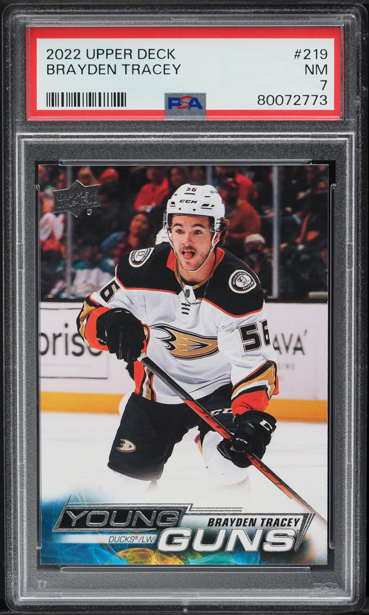 2022 Upper Deck Young Guns Brayden Tracey ROOKIE #219 PSA 7 NRMT