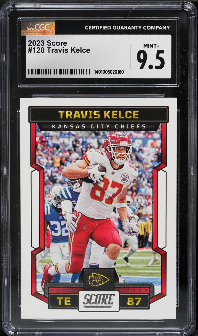 2023 Score Football Travis Kelce #120 CGC 9.5 MINT+