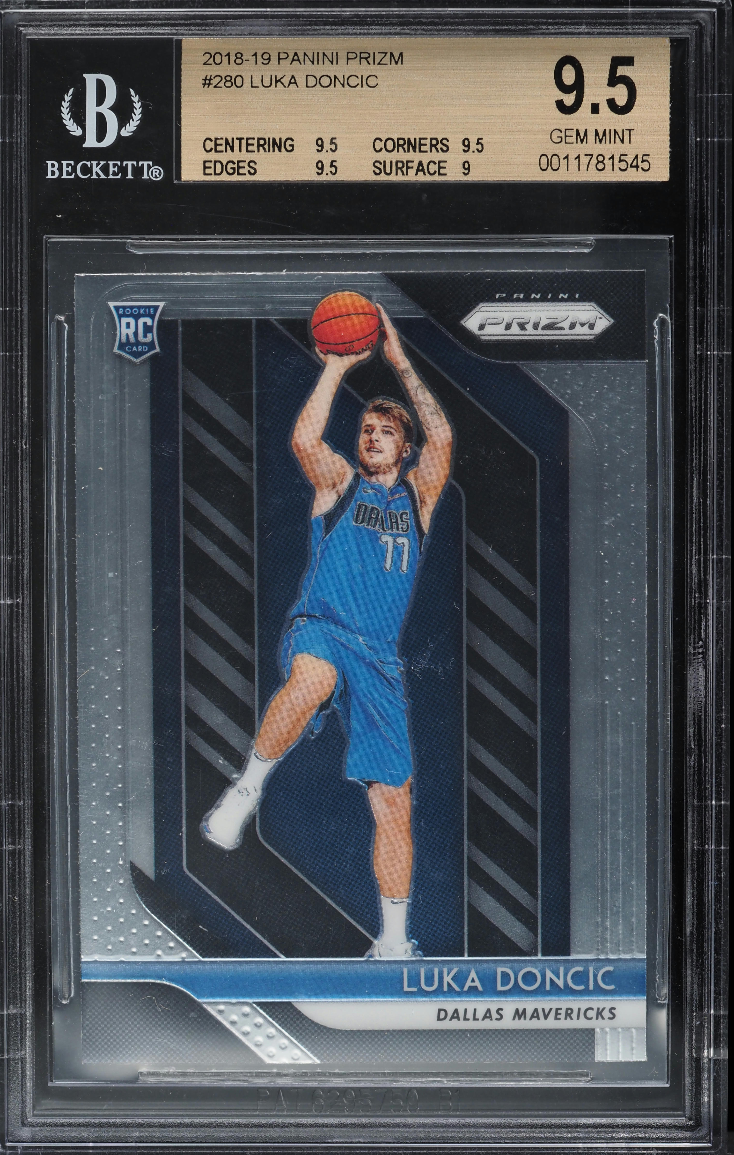 2018 Panini Prizm Luka Doncic ROOKIE #280 BGS 9.5 GEM MINT on