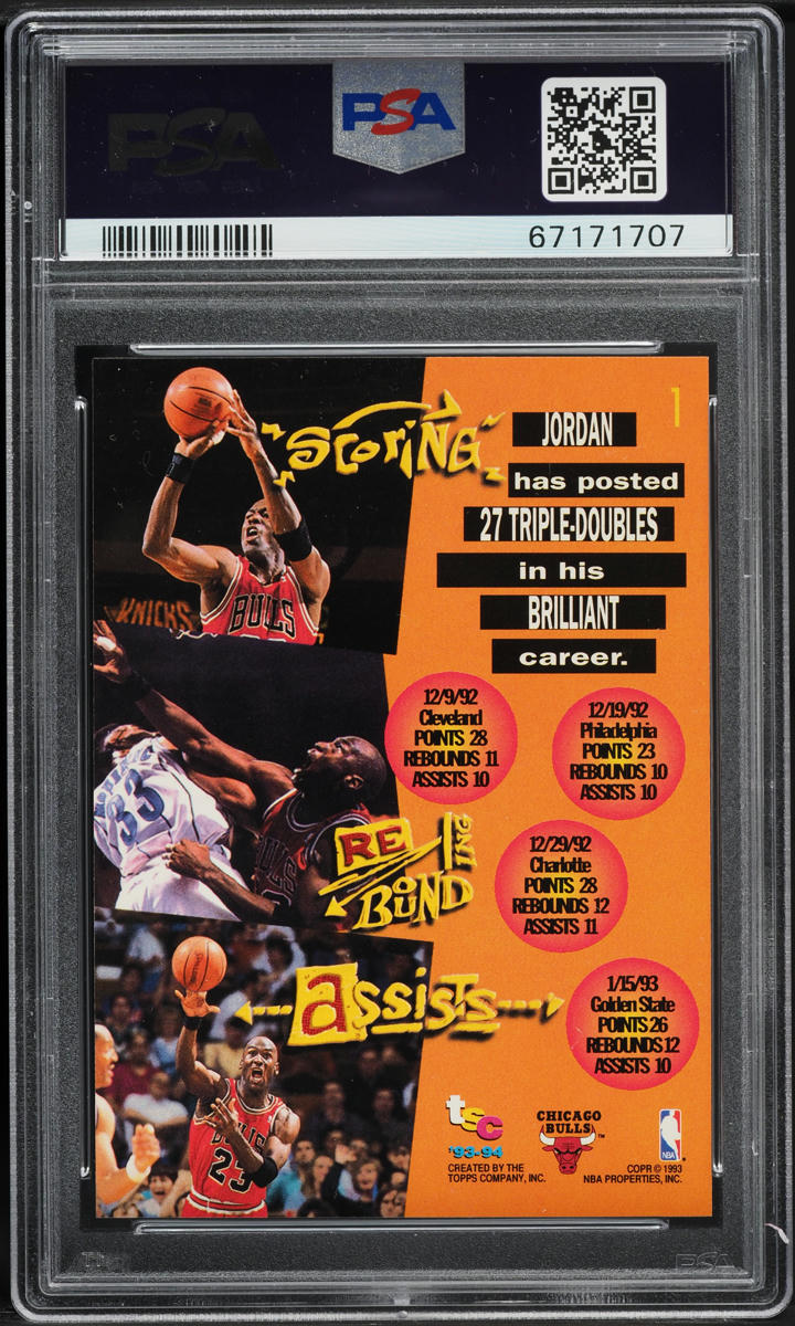 1993 Stadium Club Basketball Michael Jordan #1 PSA 10 GEM MINT