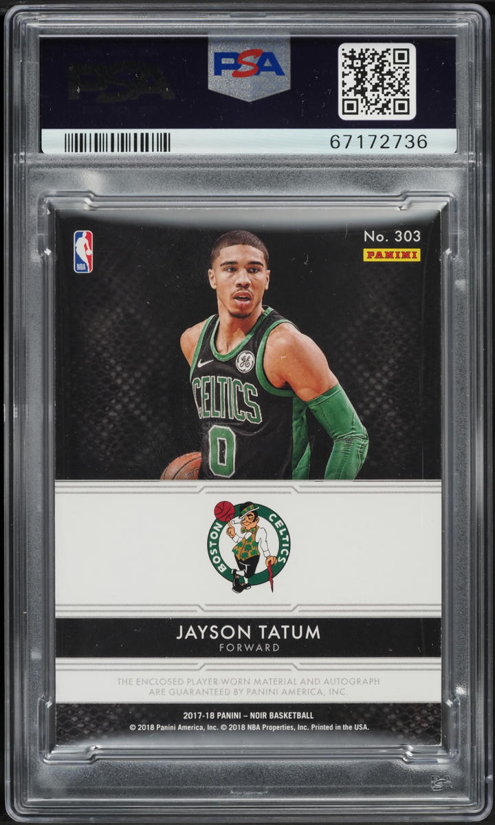 2017 Panini Noir Color Jayson Tatum ROOKIE PATCH AUTO DNA 10 /99 #303 PSA 7 NRMT