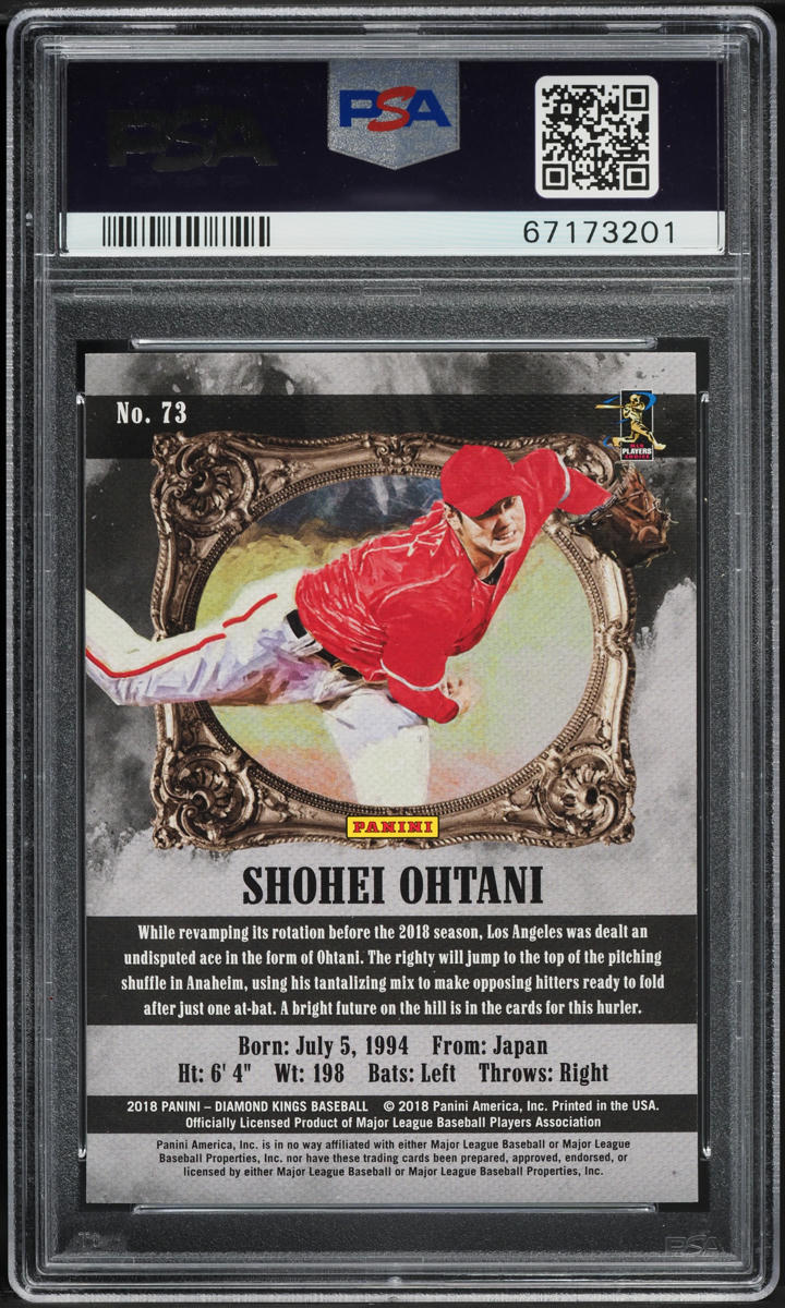 2018 Panini Diamond Kings Sepia Shohei Ohtani ROOKIE #73 PSA 10 GEM MINT